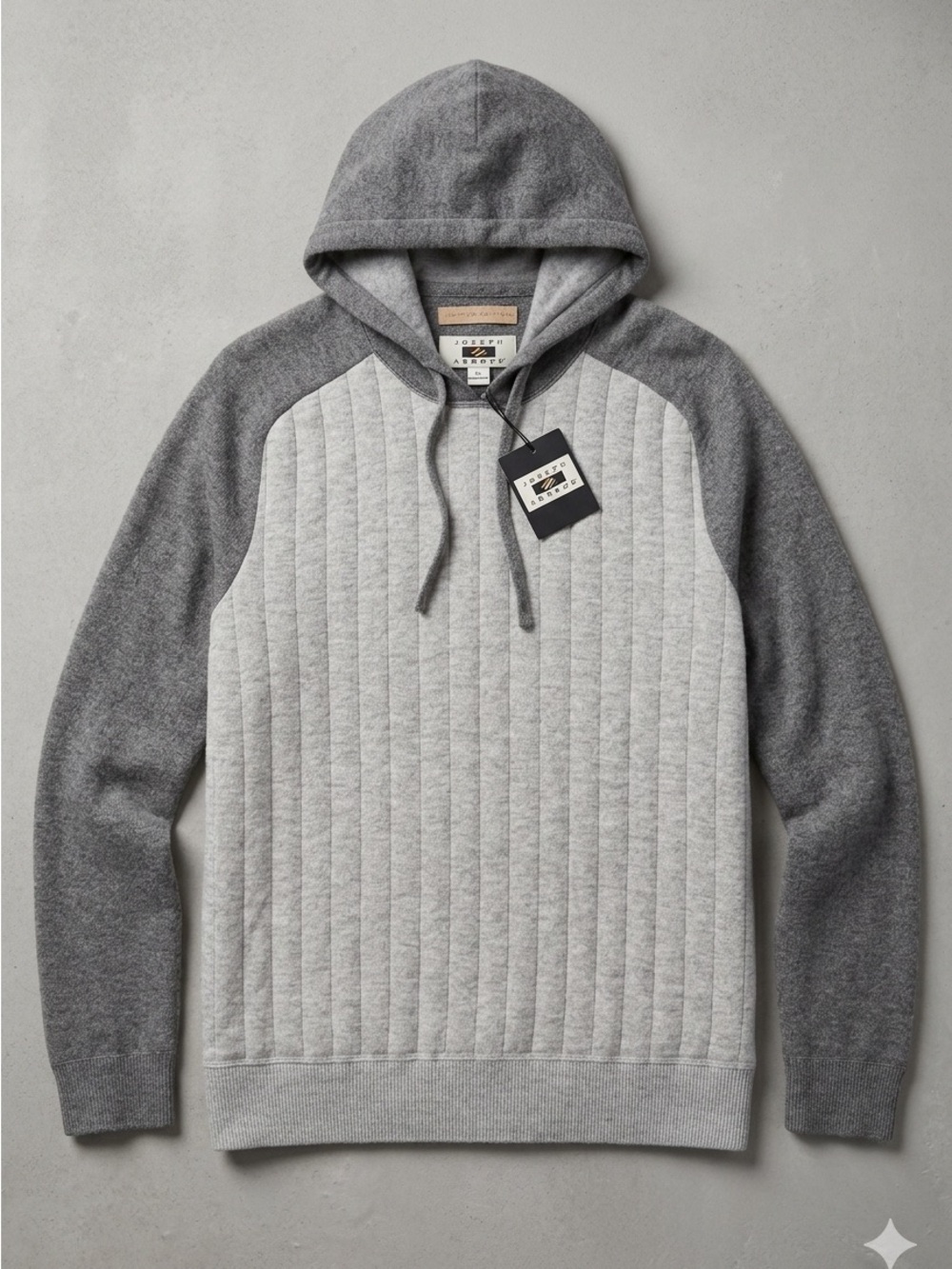 NWT Joseph Abboud Limited Edition Wool Cashmere Quilted Hoodie Sweater Men's XL